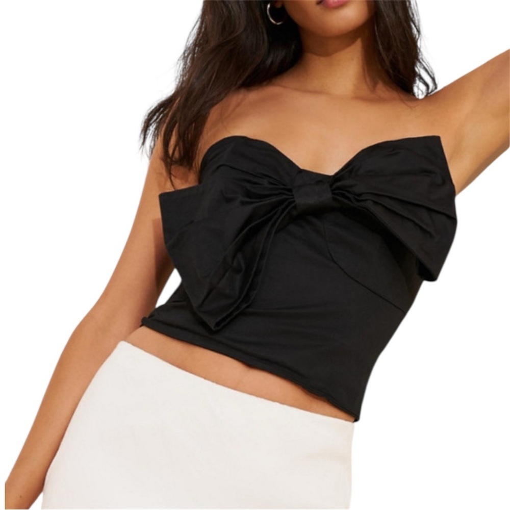 Hutch Bow Tie Tube Top in Black